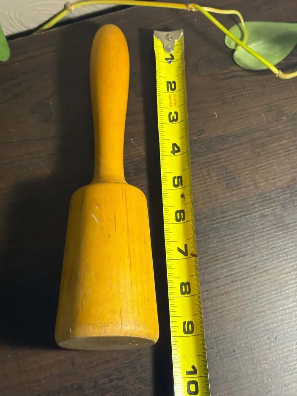 Vintage Primitive Solid Turned Wood Kitchen Potato Masher Pestle